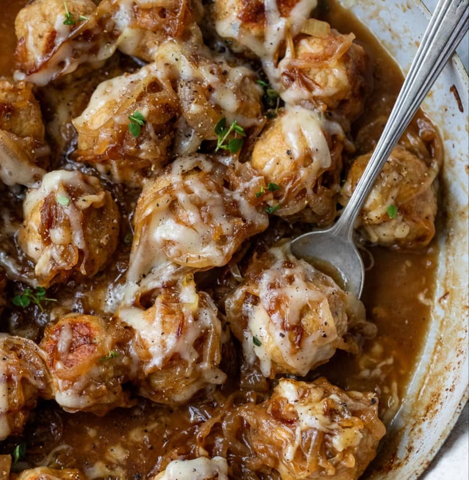 French Onion Chicken Meatballs