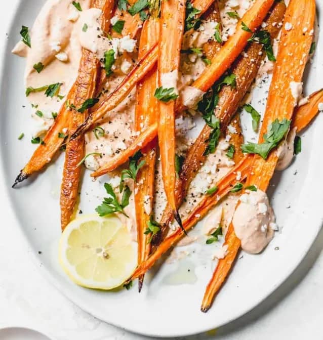 Feta Harissa Roasted Carrots