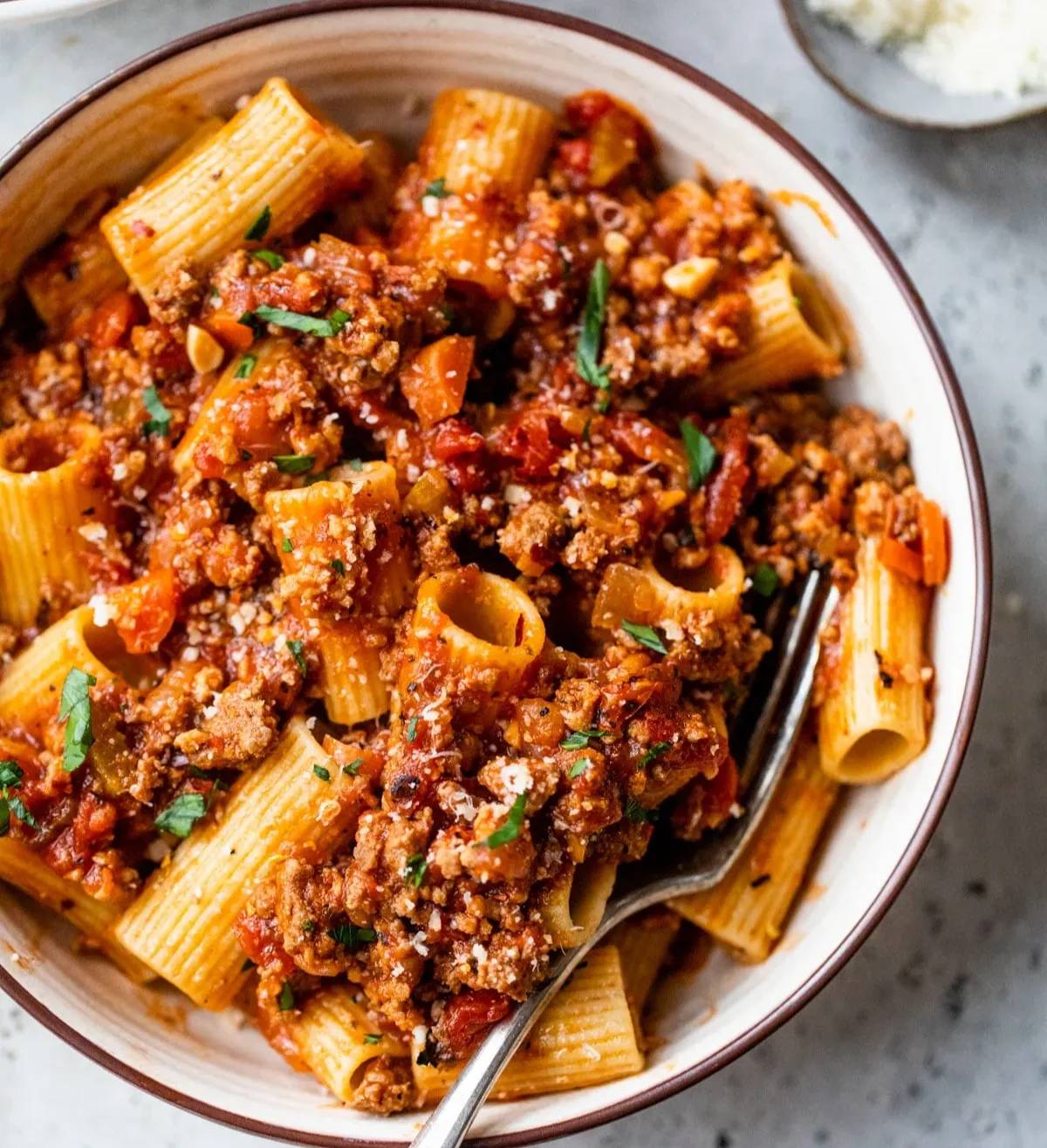 The Easiest Rigatoni Bolognese