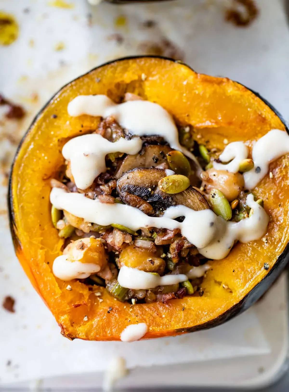 Vegan Stuffed Acorn Squash