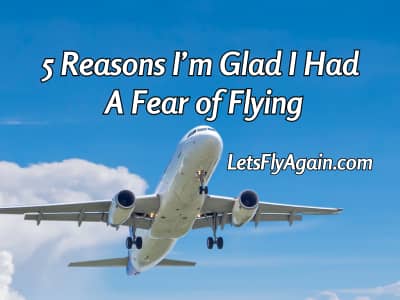 Airplane in a blue sky with clouds LetsFlyAgain.com