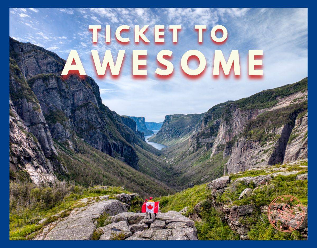 western brook pond day hike fjord viewpoint with ticket to awesome overlay