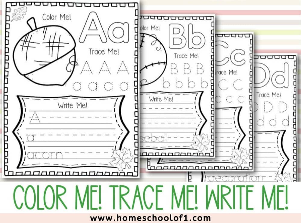 Get the free fall alphabet activities here!