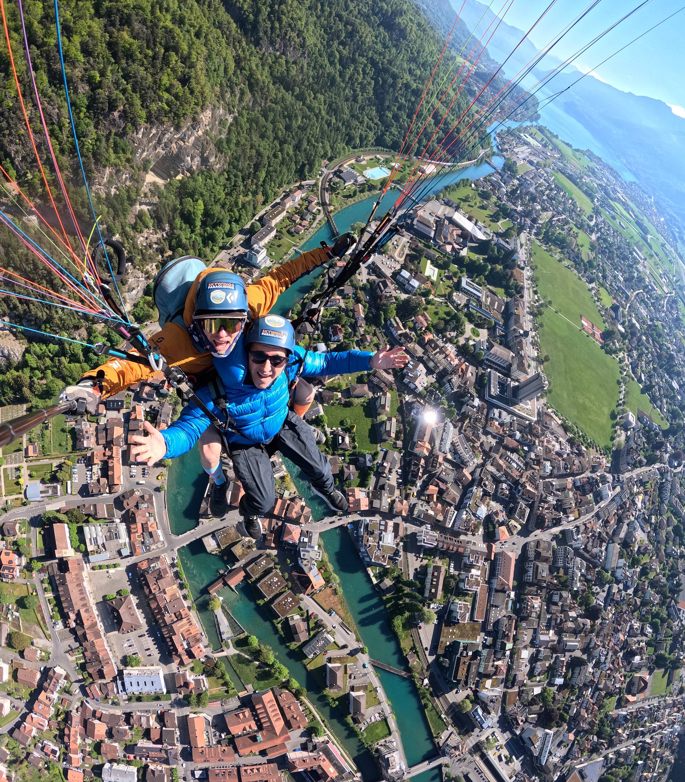 Neal Schaffer paragliding in Switzerland