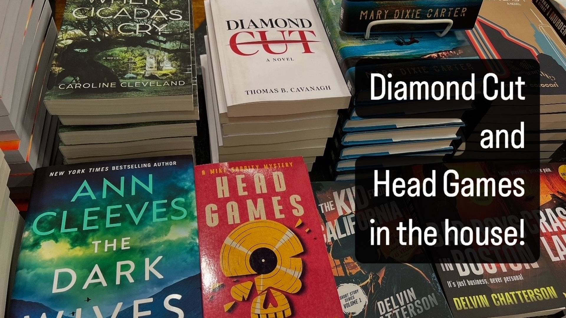 Books for sale on a table