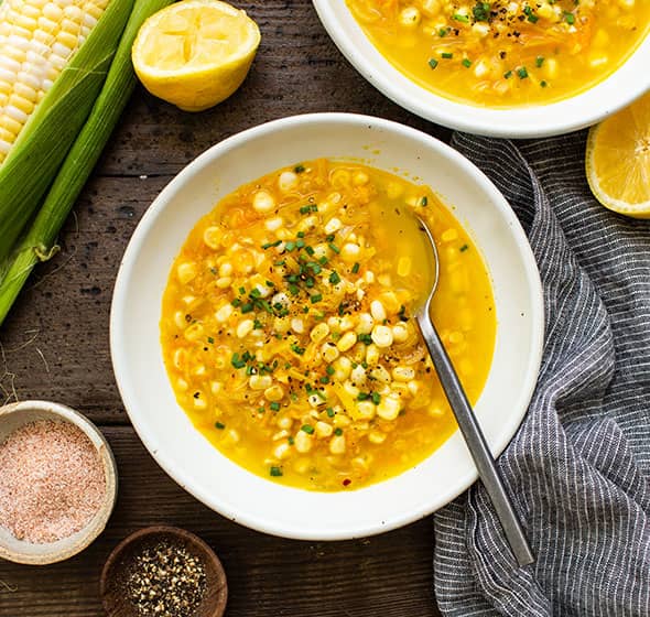 bowl of sweet corn soup