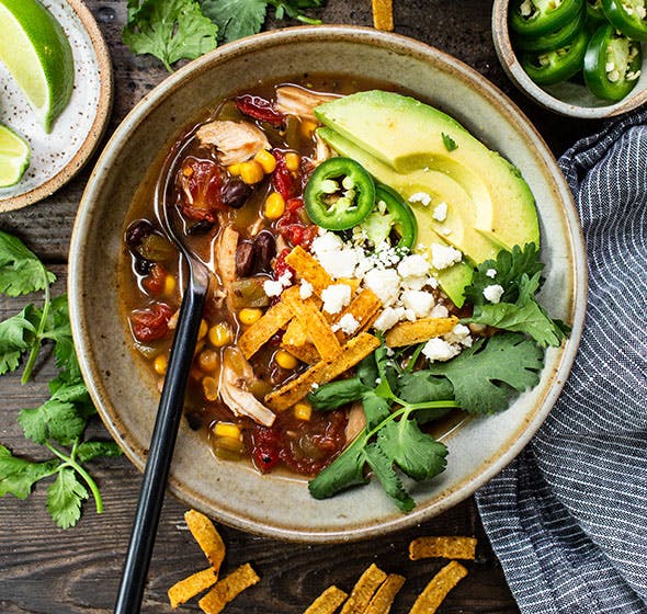 bowl of chicken tortilla soup