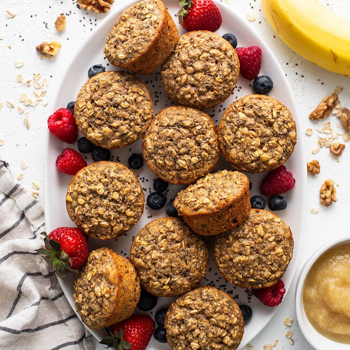 plate of baked oatmeal cups