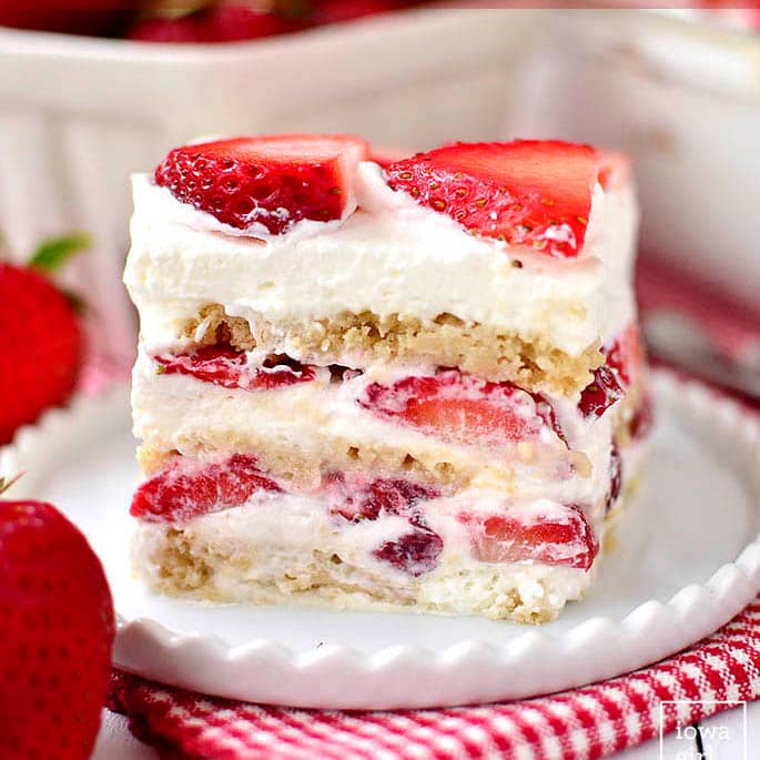 no bake strawberry shortcake icebox cake