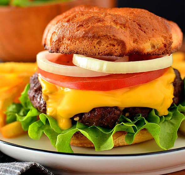 oven baked burger on a plate