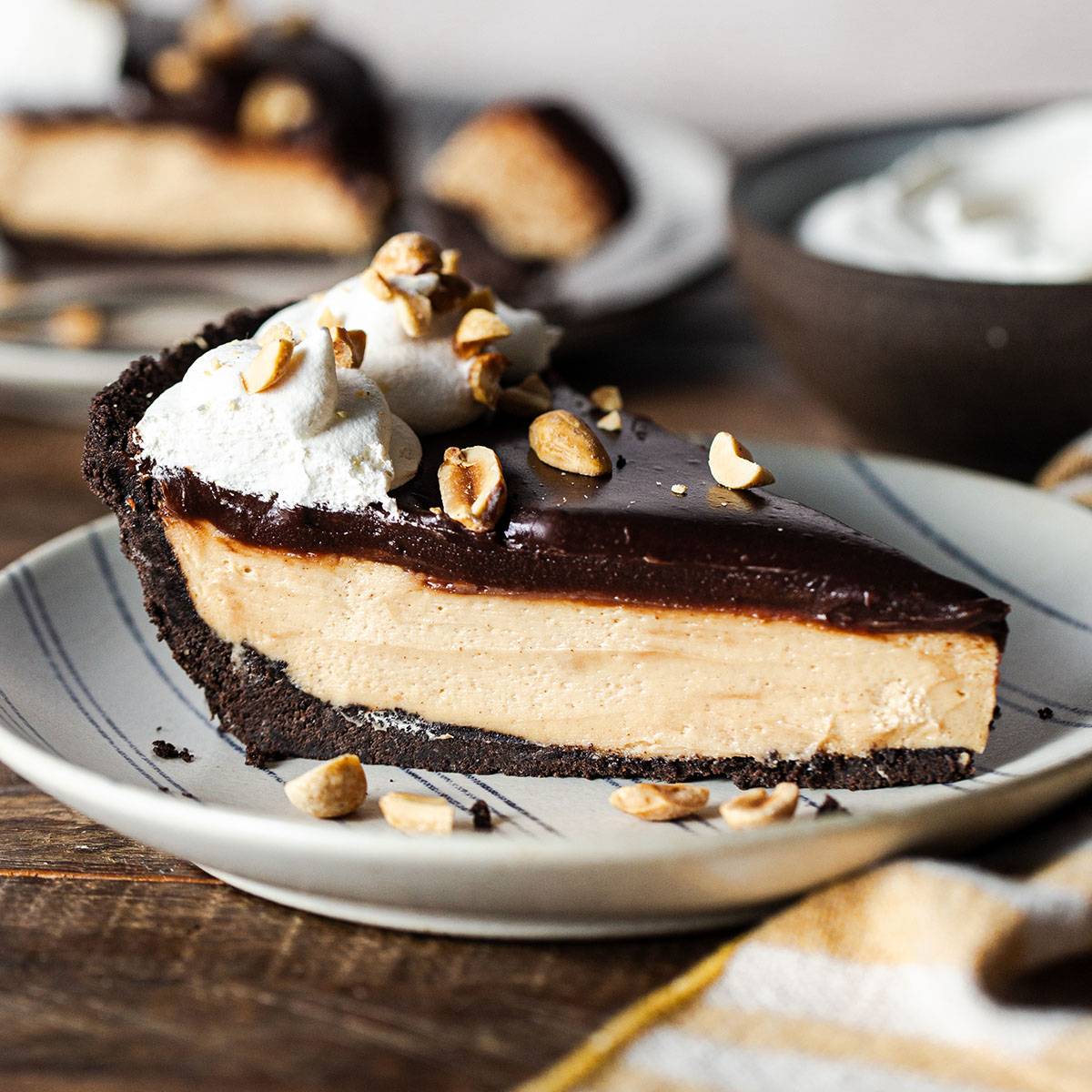 slice of chocolate peanut butter pie