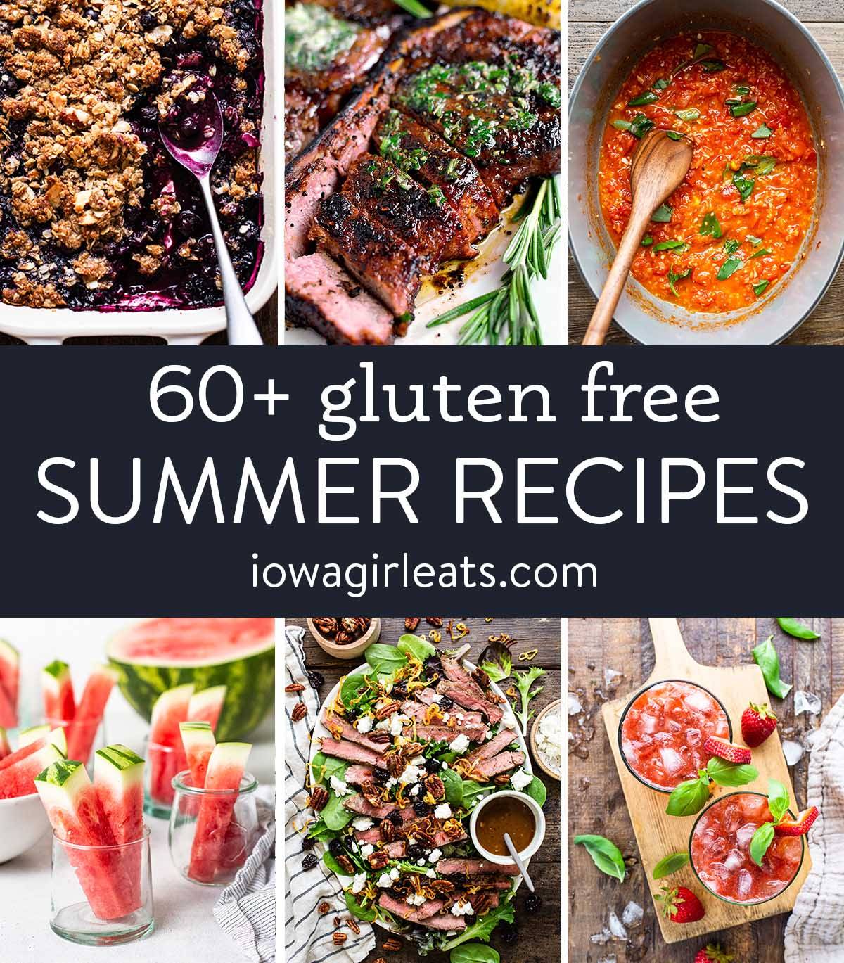 photo collage of summer recipes