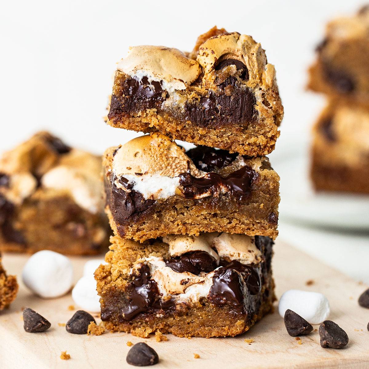stack of gluten free smores bars