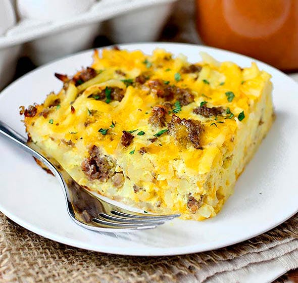 plate of gluten free breakfast casserolee