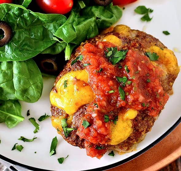 plate of mini taco meatloaf