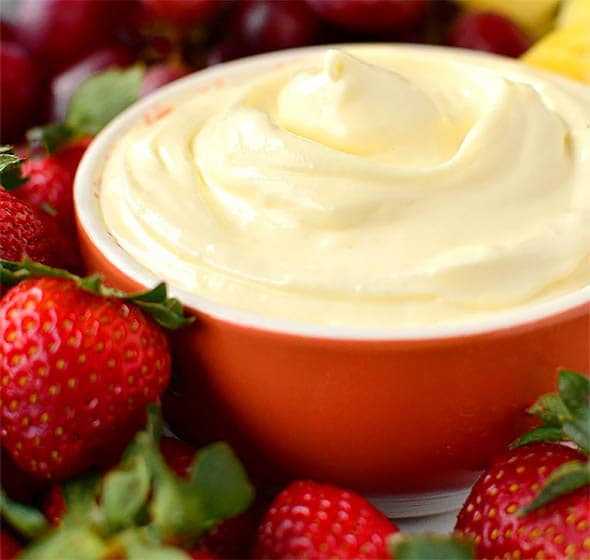 bowl of the best fruit dip