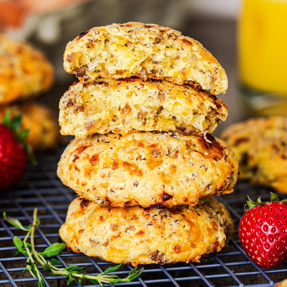 stack of gluten free breakfast biscuits