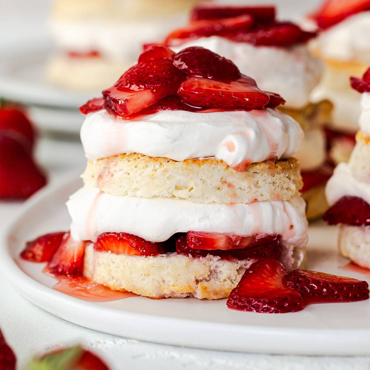 gluten free strawberry shortcake on a plate