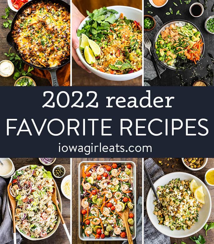 photo collage of 2022 favorite recipes on iowa girl eats
