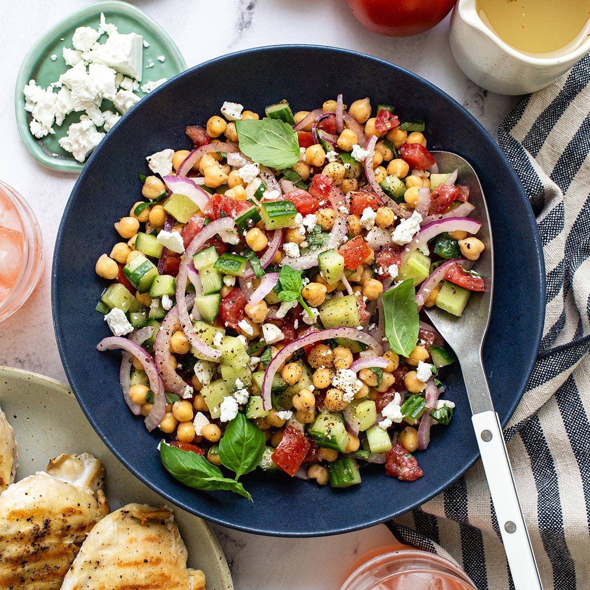 bowl of chickpea salad