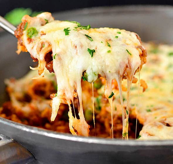plate of italian rice ball skillet