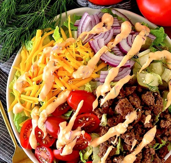 photo of a big mac salad