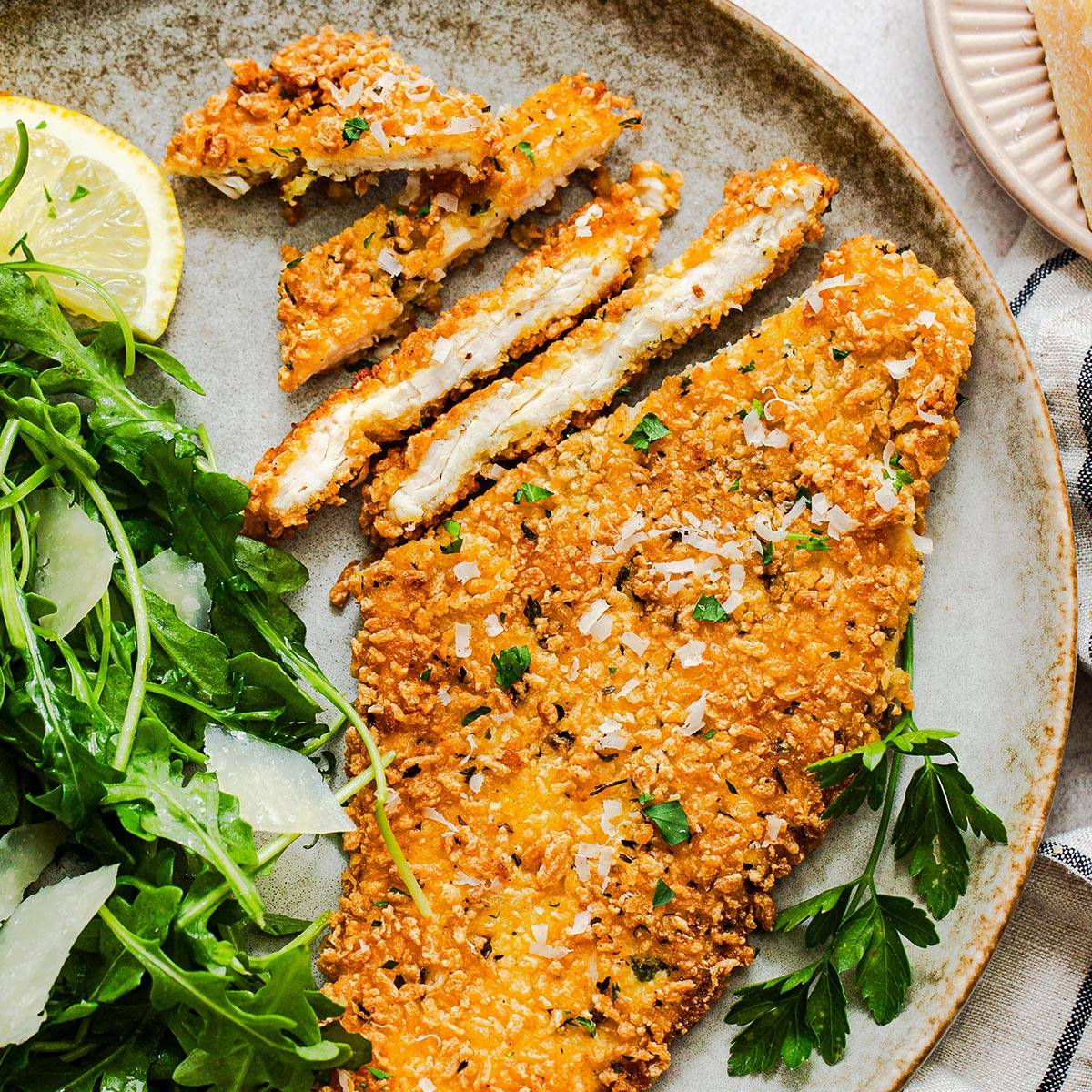 gluten free chicken cutlet on a plate