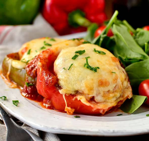 plate of italian sausage and pepper ring mini meatloaves