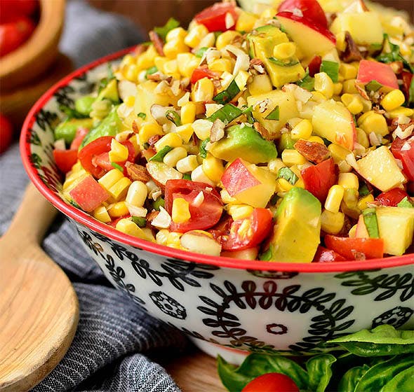 bowl of sweet corn salad