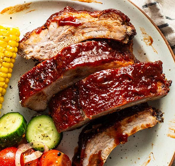 baked ribs on a plate