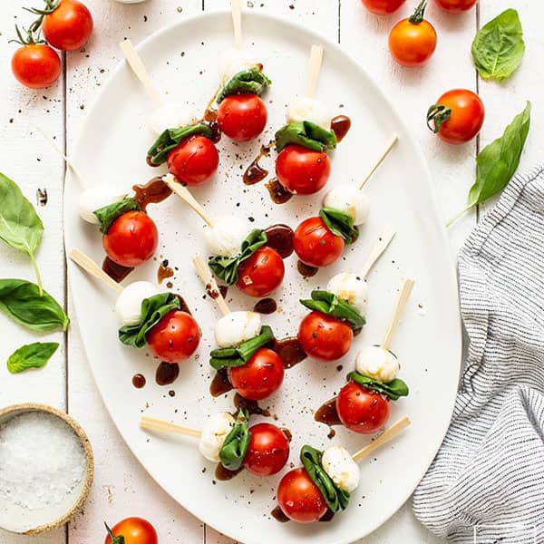 Caprese Skewers with Balsamic Drizzle