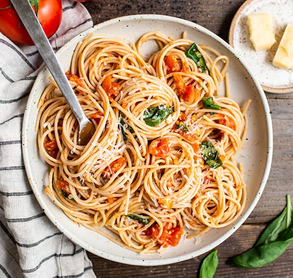 bowl of pasta salad