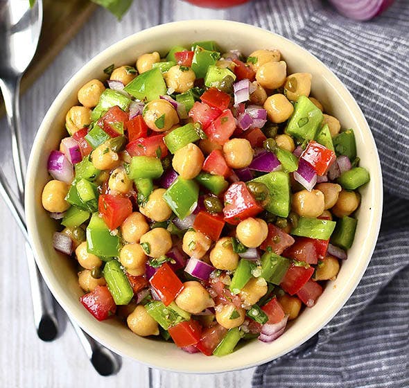 bowl of marinated vegetable salad