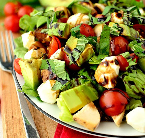 bowl of mediterranean orzo salad