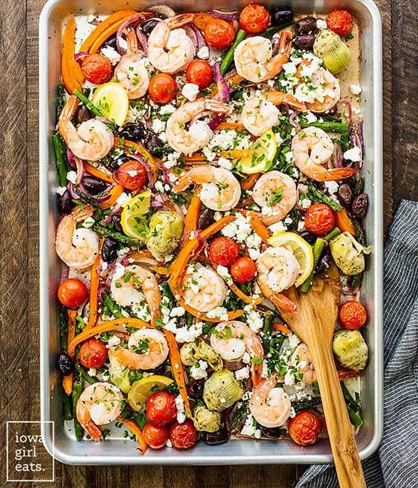 Sheet Pan Mediterranean Shrimp and Vegetables