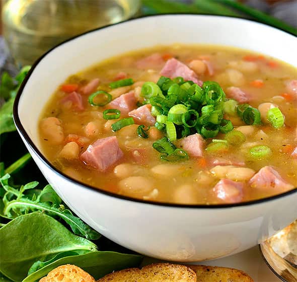 bowl of ham and bean soup