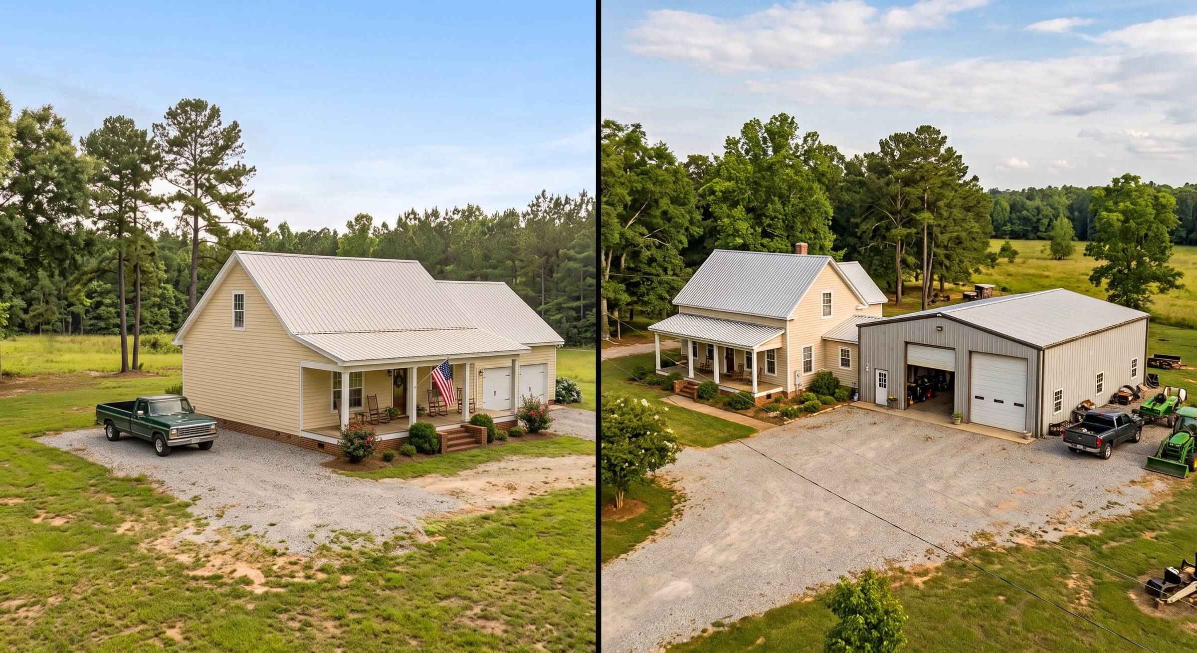 A detached and an attached single family dwelling.