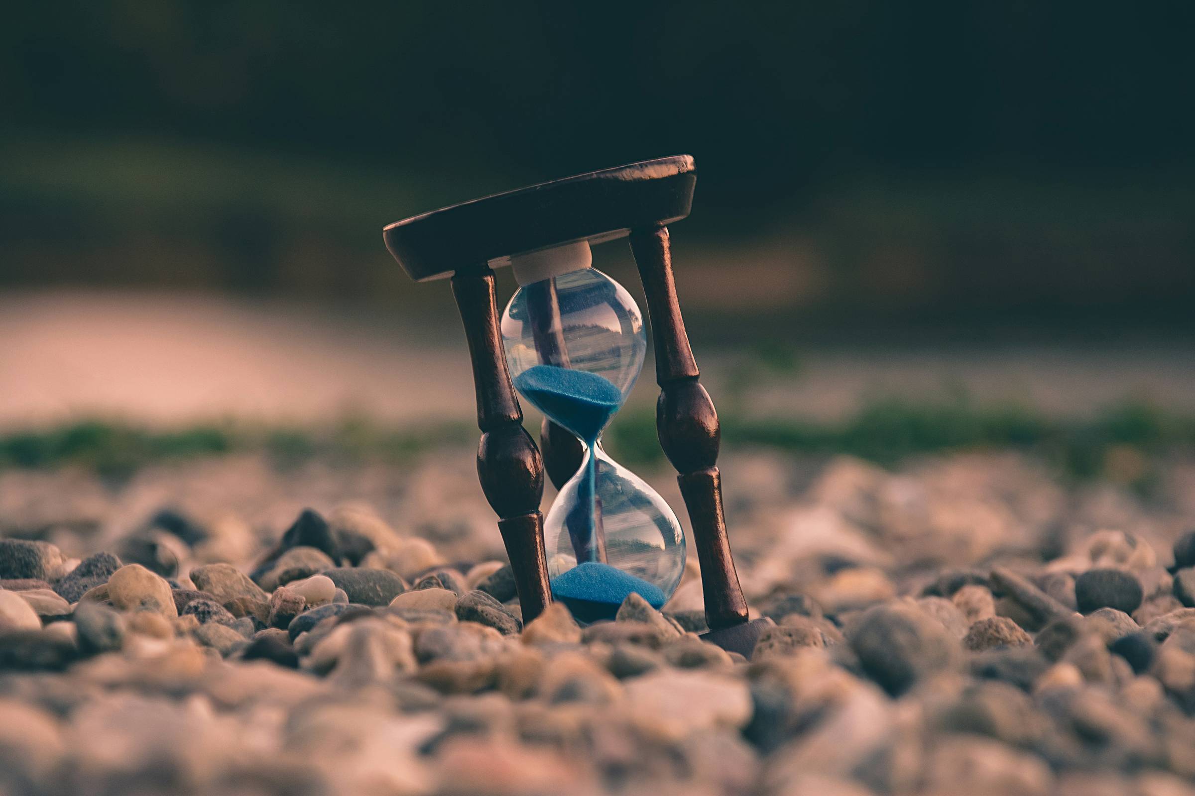 Sand Timer on stones