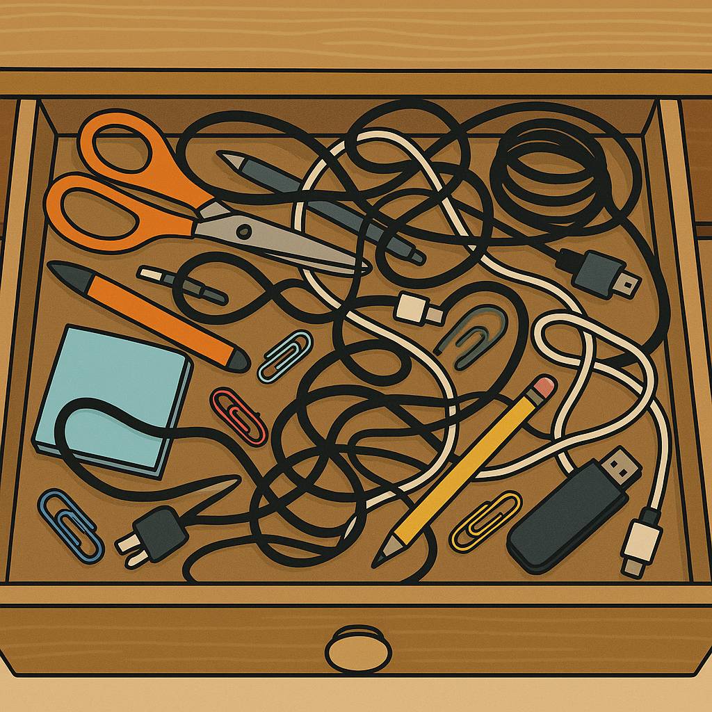 Messy drawer