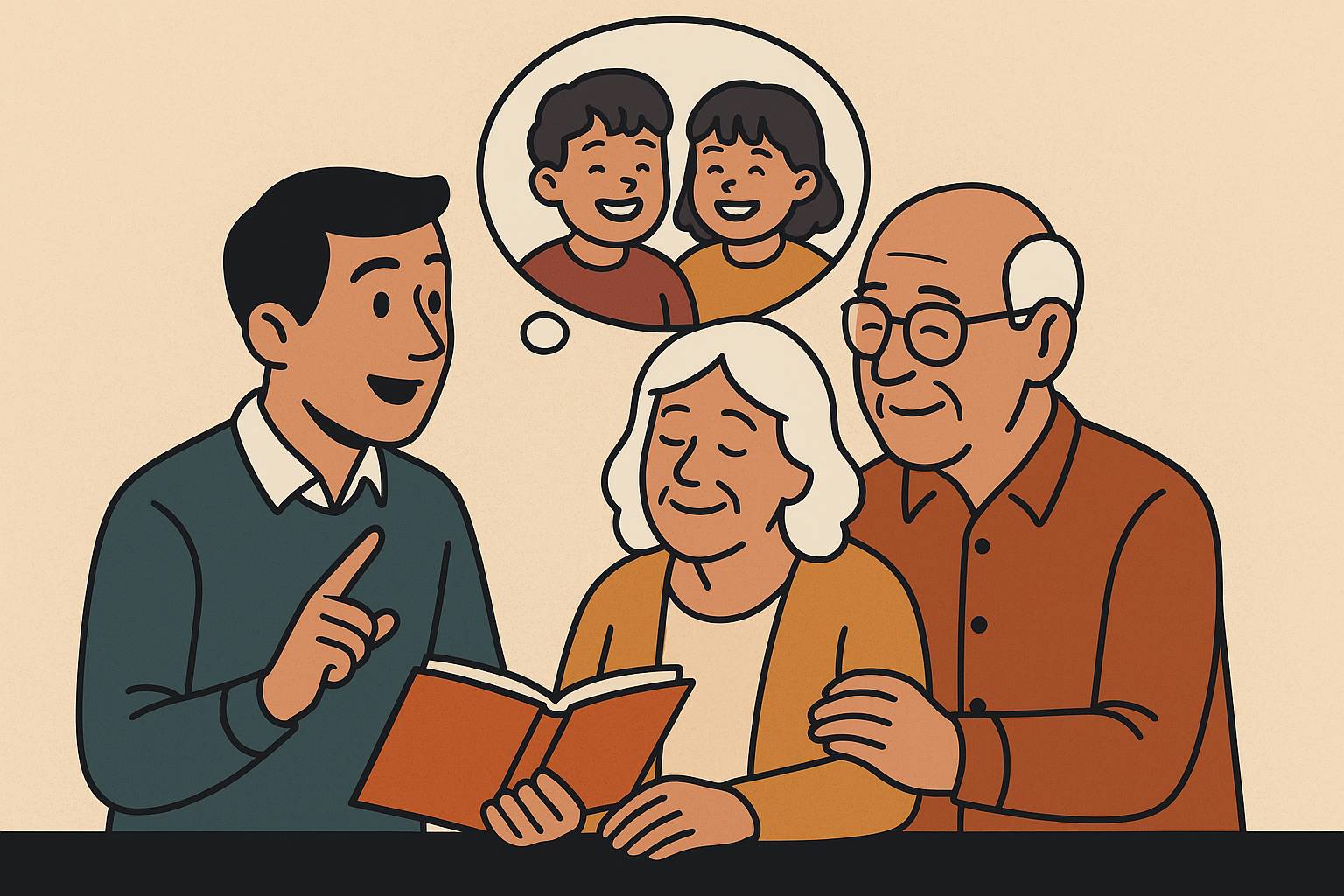 Grandparents thinking about grandkids