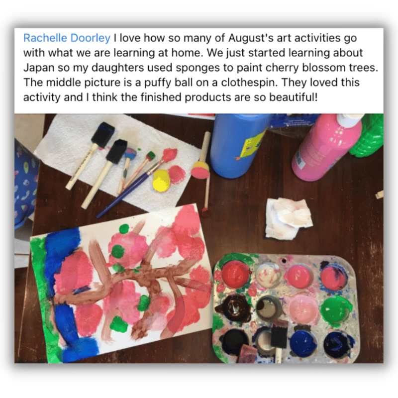 Picture of child's painting of cherry blossoms