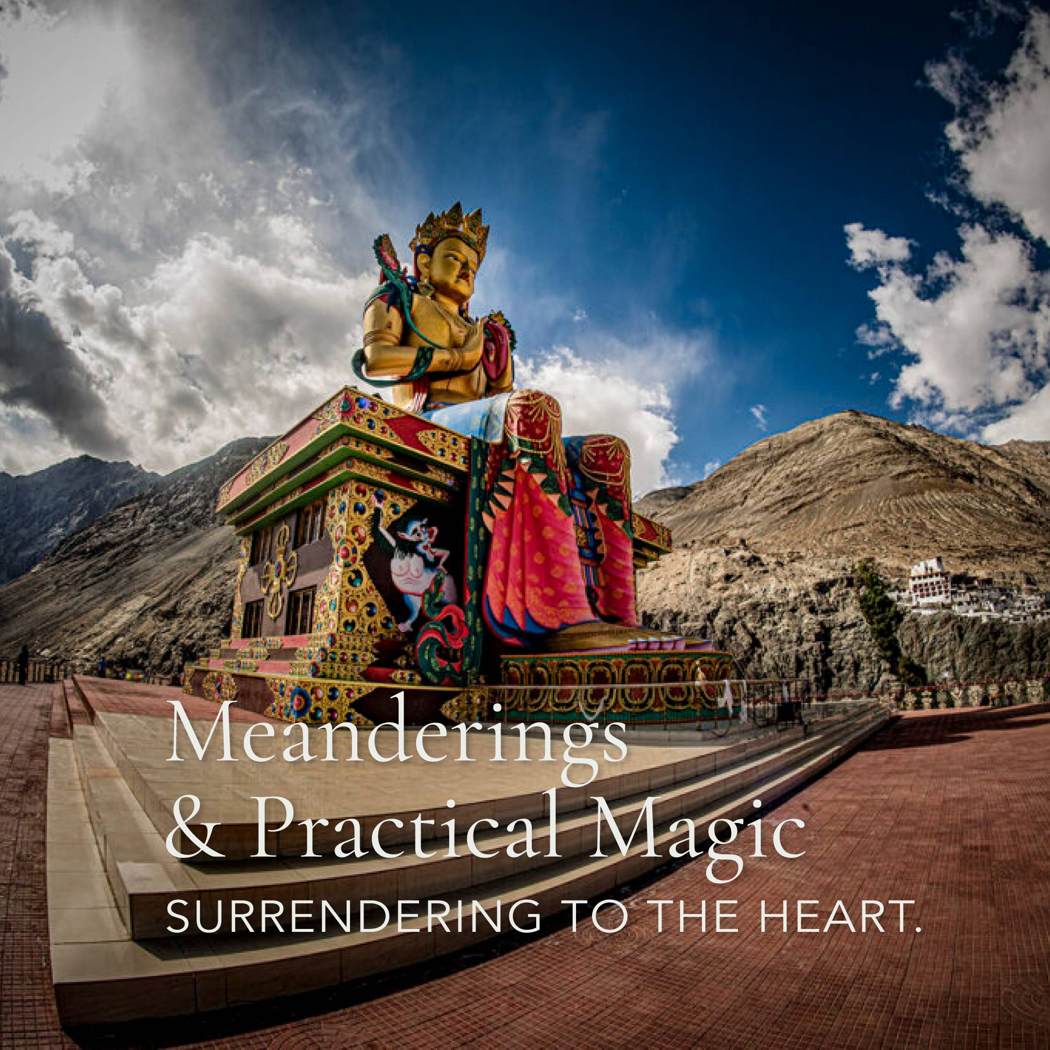 A photo of a diety seated on the a throne in the Ladakh India