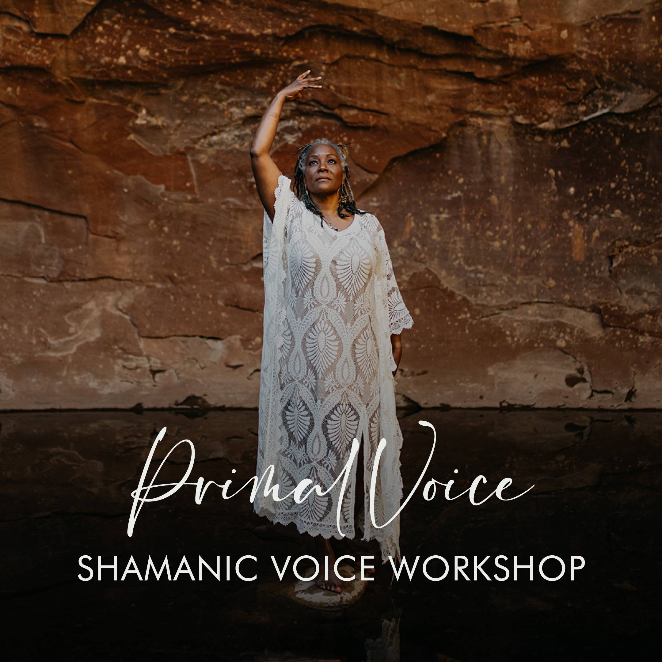 A Woman standing on a stone in a river agains the backdrop of the sedona redrocks. 