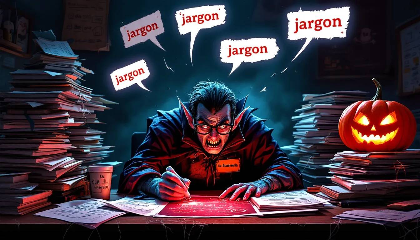 A research vampire struggling with jargon.