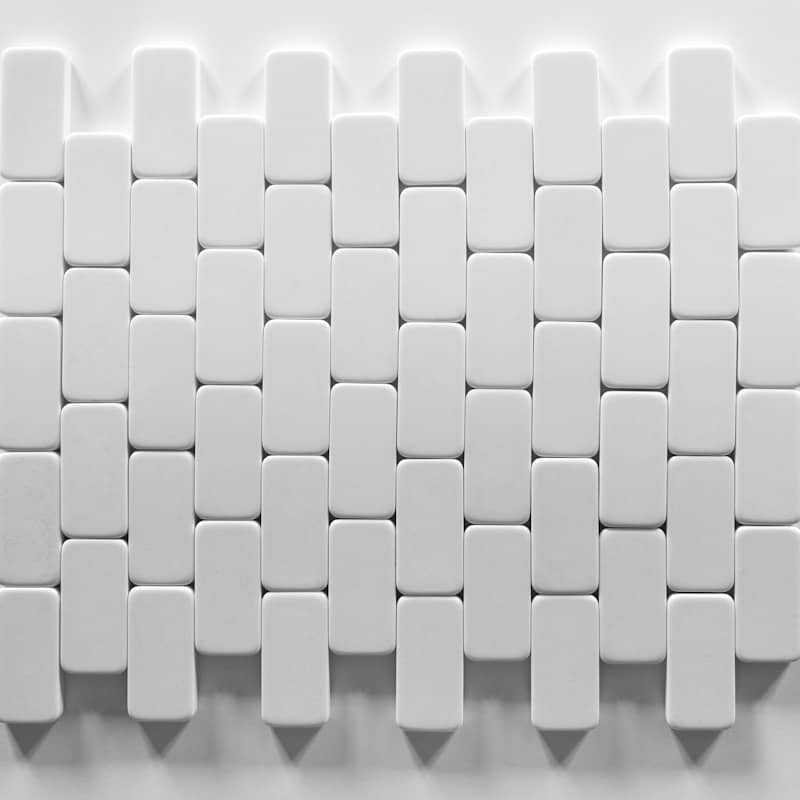 A repeating pattern of white rectangular blocks