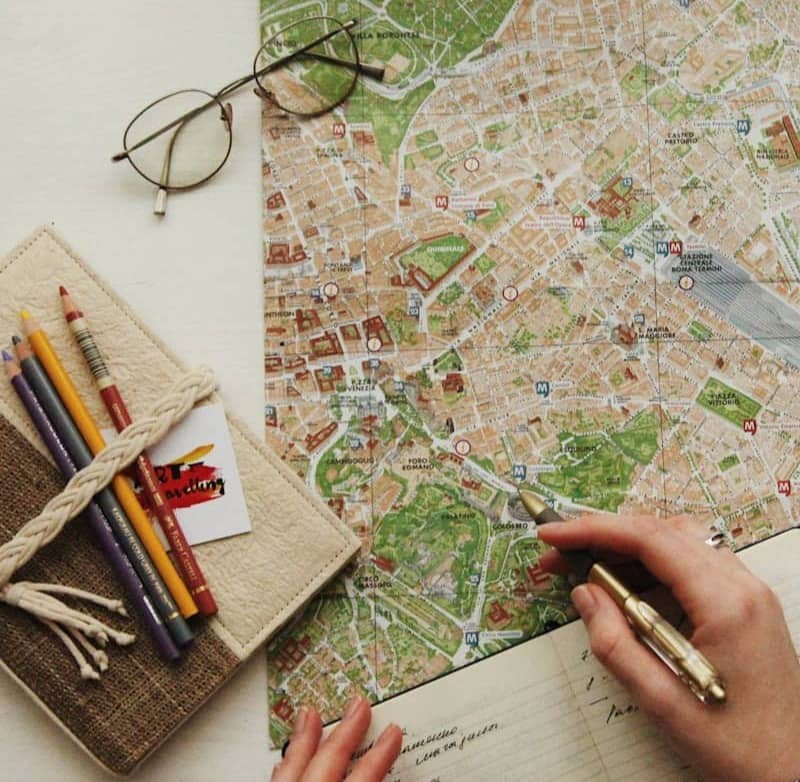 eyeglasses on map
