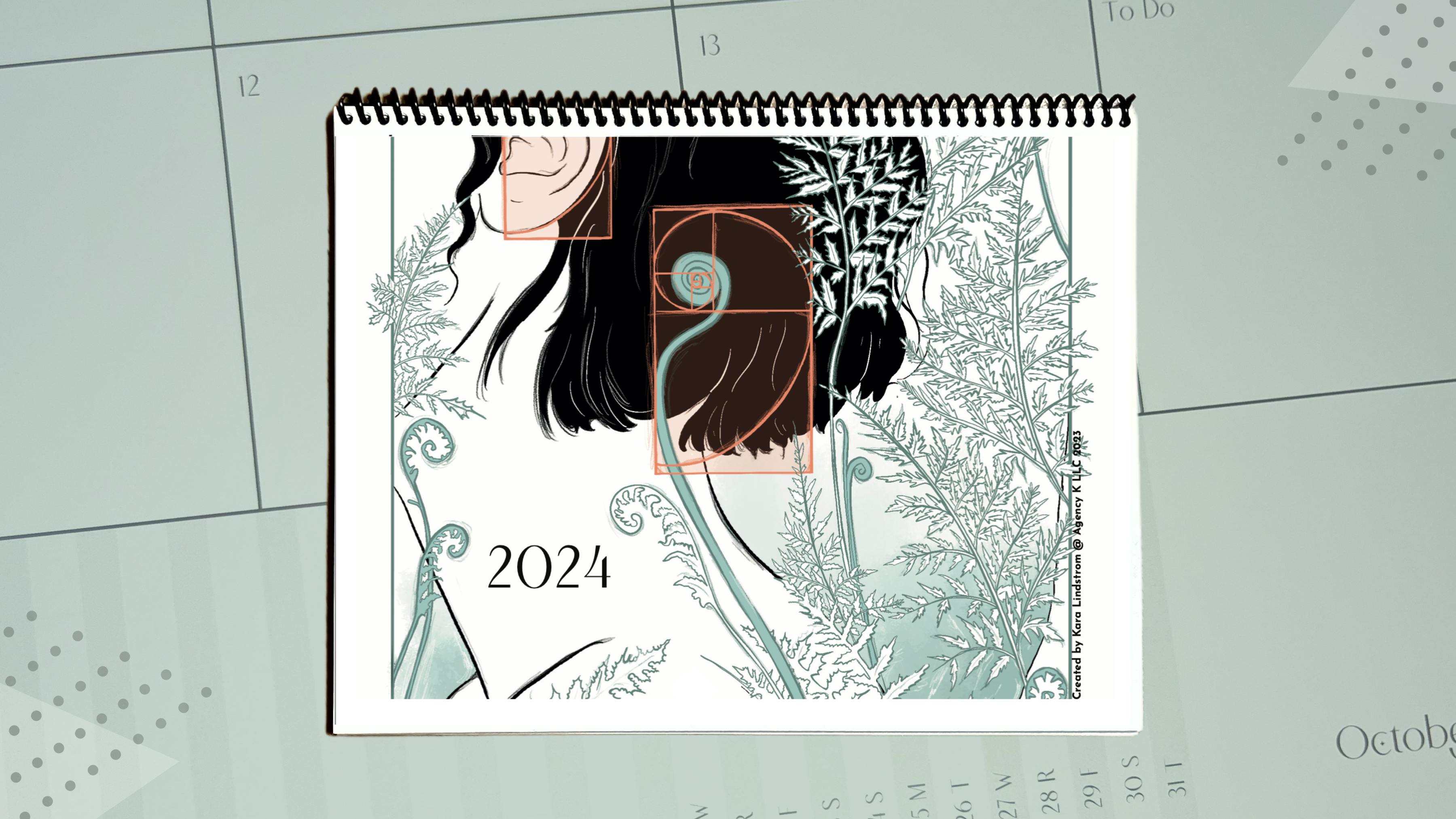 View of the 8.5x11 inch planner over a background of the unique split-view layout.