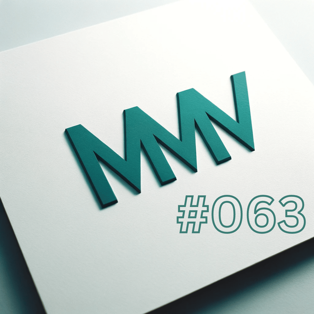 MMV logo in teal font with #063 beneath it