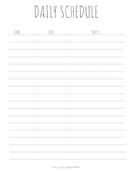 Free Daily Schedule Printable Instant Download