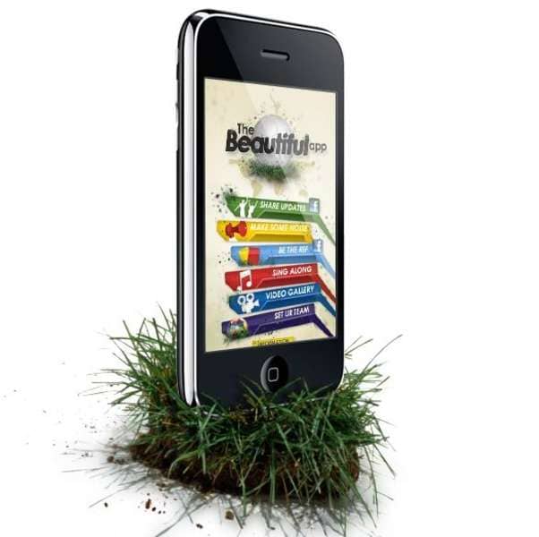 Image of an iPhone with a app screen for The Beautiful app